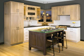 Rift White Oak Kitchen With Glass Counter Orange