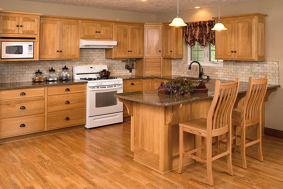 Cabinetry Kitchen Cabinetry Shaker Hickory Kitchen   Large S Kitchen Hickory Natural Close 